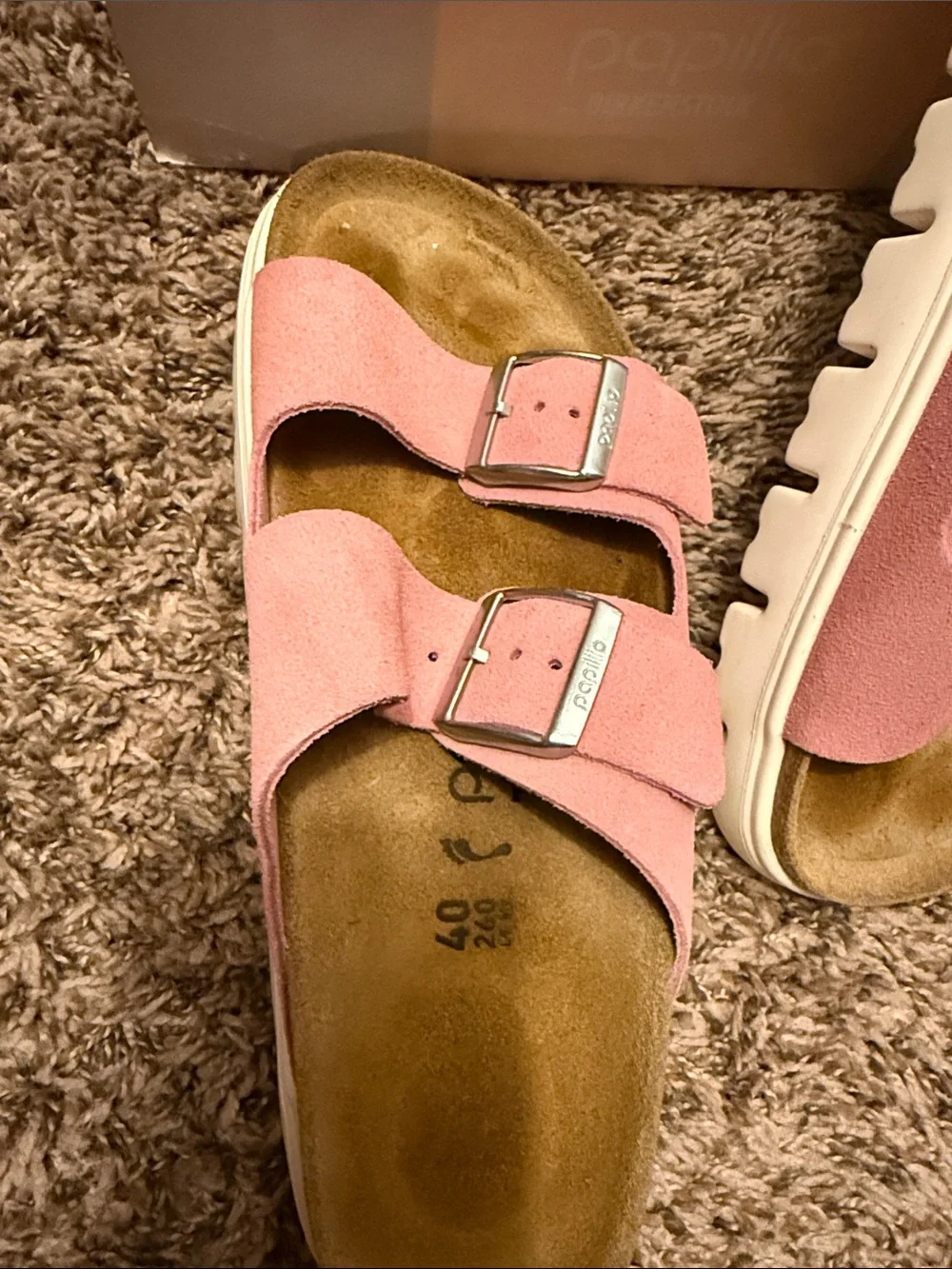 LIKE NEW!Birkenstock Papillo WM’s Candy Pink Suede Double-Buckle Sandals!Worn 1x